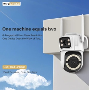 Camera Supraveghere Dubla cu WiFi, Rezolutie 3MP, Rezistenta la Apa, Interior si Exterior - Img 3