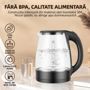 Cana Fierbator 2 litri, 1800W din Sticla - Img 3
