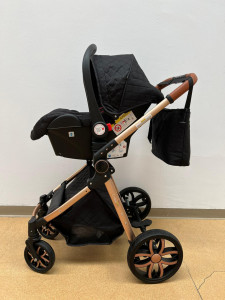 Carucior 3 In 1, Scoica, Landou si Sport, Reversibil Si Cu Suspensii T6, Negru - Img 2