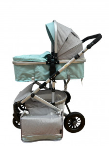 Carucior bebe 2 in 1, 0-36 luni, desene, T7 verde