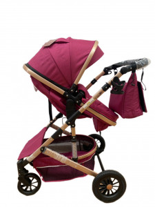 Carucior bebe 2 in 1, 0-36 luni, desene, T7 visiniu - Img 7