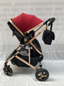 Carucior bebe 808 2 in 1, pliere cu o singura mana, rosu