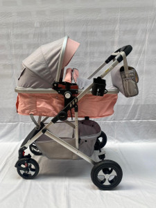 Carucior bebe 808 2 in 1, pliere cu o singura mana, roz - Img 3