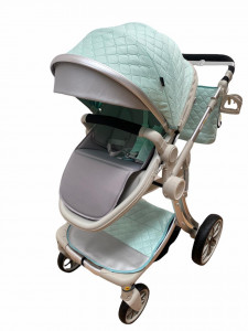 Carucior copii F1 2 in 1, 2 piese, 0-36 luni, verde deschis - Img 6