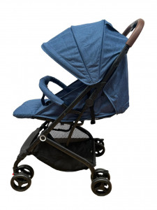 Carucior sport bebelusi, pliere troller, compatibil avion, roti pline, 0-36 luni, albastru - Img 2