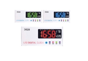 Ceas digital LED de perete/masa, ecran mare de 35x13 cm, Ora/Data/Ziua/Temperatura, Bluetooth - Img 8
