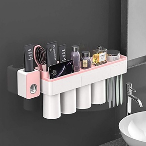 DOZATOR PASTA DE DINTI CU SUPORT MAGNETIC, 3 PAHARE , 6 PERIUTE DE DINTI SI SUPORT TELEFON - Img 3