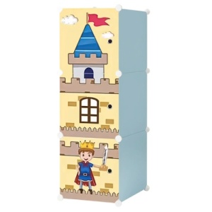 Dulap modular cu ANIMALUTE , 3 compartimente colorat pentru camera copiilor - Img 5