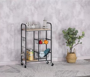 Gheridon multifunctional Tor, negru, 57x30x85 cm - Img 2