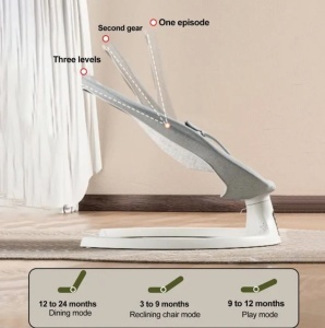 Leagan Electric Bebelusi, 5 Trepte Balansare, Bluetooth, Telecomanda, Plasa Anti-insecte, Centuri 3 si 5 Puncte, 2 Jucarii Incluse, 10 Melodii, 0-12 Luni, 12 kg, 61x75x71cm, Balansoar Leaganel Electric Copii, Roz - Img 3