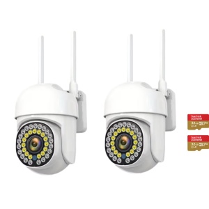 PACHET 2 CAMERE SUPRAVEGHERE WIFI JORTAN JT-8161QJ + 2 X CARD 32GB - Img 1