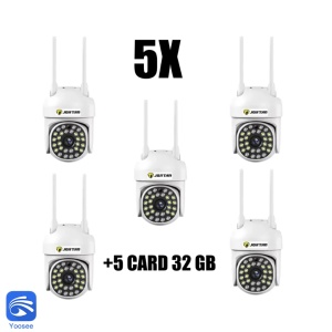 PACHET 5 CAMERE SUPRAVEGHERE WIFI JORTAN JT-8161QJ + 5 CARD MEMORIE 32GB - Img 2