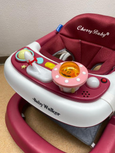 Premergator si Antemergator, 3 in 1,functie si de scaun de masa, reglabil pe inaltime, cu roti de silicon,muzical,rosu - Img 2