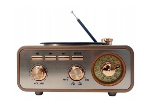 Radio Retro, Meier, Las Vegas, Suport Fm, Am, Sw, Conexiune Usb, Cititor Carduri Microsd, Suport Bluetooth, 15, 5 Cm X 16, 5 Cm X 9 Cm, Aurit