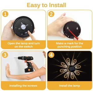 SET 6 LAMPI SOLARE DE PERETE EFECT FLORAL RGB ( led color ) - Img 2