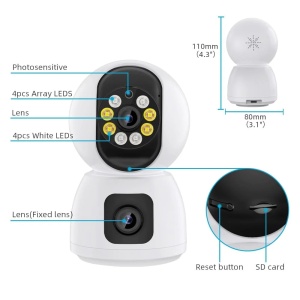 Baby Monitor camera supraveghere dubla 2 lentile 5 MP LAH-R11 ICSEE - Img 4