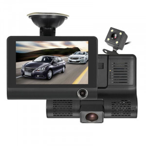 CAMERA VIDEO PROFESIONALA AUTO TRIPLA, FULL HD, 3 CAMERE, DISPLAY 4", G SENZOR, 170 GRADE - Img 2