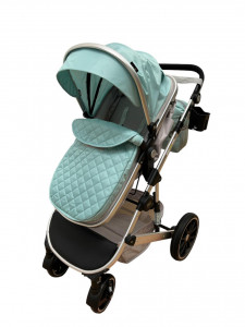 Carucior 3 in 1 T1 , 0-36 luni, transformabil, reversibil,cu roti cauciuc, culoare VERDE - Img 7