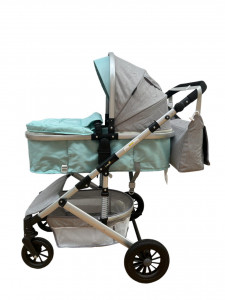 Carucior bebe 2 in 1, 0-36 luni, desene, T7 verde - Img 2