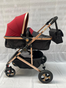 Carucior bebe 808 2 in 1, pliere cu o singura mana, rosu - Img 2