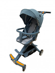 Carucior C2 Deluxe, reversibil, pliabil, cu lumini si muzica, Albastru - Img 3
