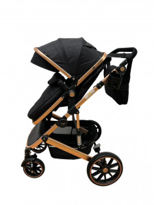 Carucior copii transformabil 3in1, Landou Reversibil, T4, Negru - Img 4