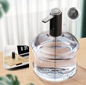 Extractor electric de apa, un buton pentru a distribui apa, depozitare pliabila, durata lunga de viata 1200mah, aplicabil in mai multe scenarii, material sigur, negru - Img 1