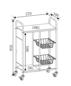 Gheridon multifunctional Tor, negru, 57x30x85 cm - Img 3