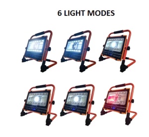 Lampa de Lucru, Incarcare Solara si USB-C, LED 150 W, 6 Moduri de Lumina, Portabil, Acumulator Integrat, Utilizabil Interior/ Exterior, Camping, Santier, Garaj, Service Auto si Alte Destinatii, Martor Luminos Baterie, Rotire 360° - Img 2