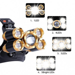 LANTERNA DE CAP 5 LED CU ZOOM FRONTAL - Img 4