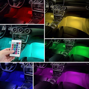 Lumini ambientale auto Kit interior LED RGB cu telecomanda - Img 2