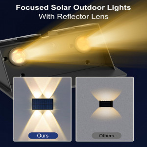 SET 2 LAMPI SOLARE BIDIRECTIONALE 4 LED ALB CALD - Img 5