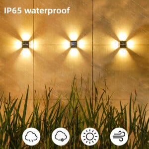 SET 8 LAMPI SOLARE DE PERETE SAU SOL CU LED IN 4 DIRECTII - Img 5