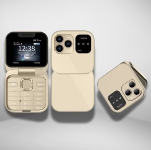 Telefon mobil mini cu ecran dublu, butoane mari, lanterna LED, camera foto, 2 x Nano SIM, player muzical, radio - Img 6