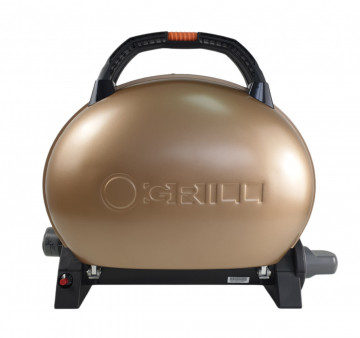 Gratar pe gaz portabil O-GRILL 500 Gold, 9000 BTU, suprafata grill 1065 cm², fonta cu strat de portelan, compact si usor, ideal pentru camping, picnic, terasa si gradina