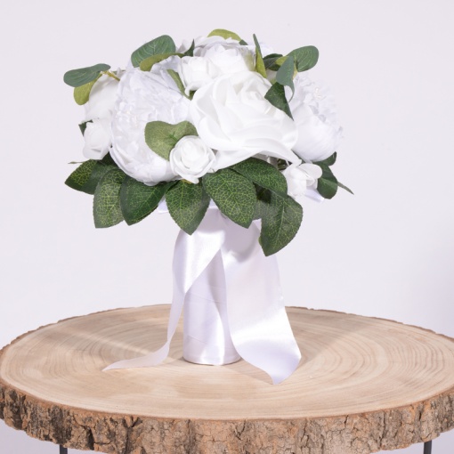 Buchet Bujori - Trandafiri - Alb