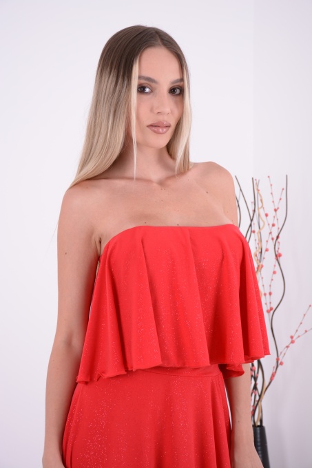 Rochie domnisoare de onoare Eliza Glamour – Rosu