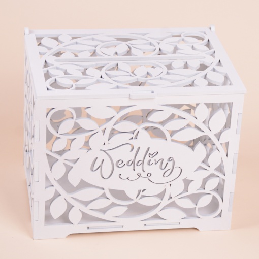 Cutie Dar Nunta Sculptata - Wedding - Alb