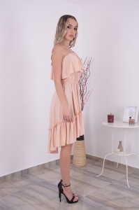 Rochie domnisoare de onoare Bella - Crem - Img 4