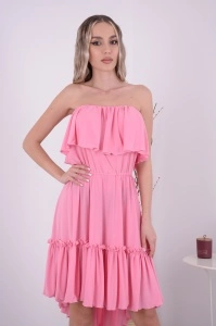 Rochie domnisoare de onoare Bella - Roz Bombon