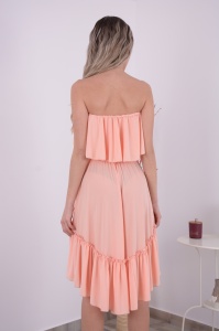 Rochie domnisoare de onoare Bella - Somon - Img 3