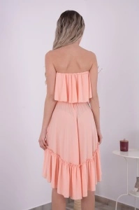 Rochie domnisoare de onoare Bella - Somon - Img 3