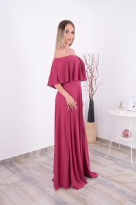 Rochie lunga domnisoare de onoare Eliza Magenta - Img 2