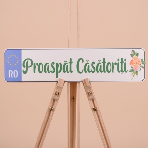Set Placute Masina "Proaspat Casatoriti" - Verde