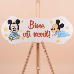 Placuta Botez Rosie "Bine ati venit" cu Mickey Mouse