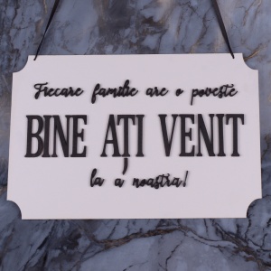 Placuta Hand Made - Bine ati venit - Negru