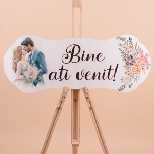 Placuta Mare "Bine ati venit" - Negru / Miri