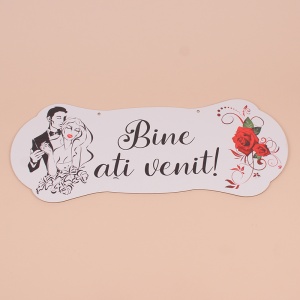 Placuta Mare "Bine ati venit" - Negru