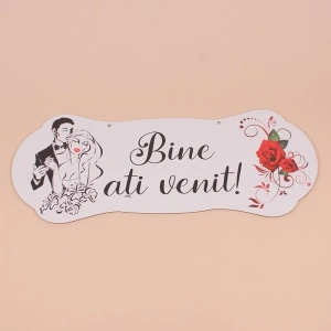 Placuta Mare "Bine ati venit" - Negru