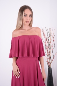 Rochie lunga domnisoare de onoare Eliza Magenta - Img 3